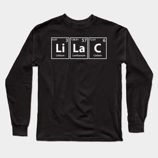 Lilac (Li-La-C) Periodic Elements Spelling Long Sleeve T-Shirt by cerebrands